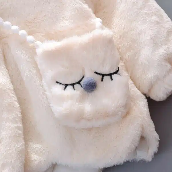 Manteau en peluche avec oreilles de lapin pour bébés – Image 2