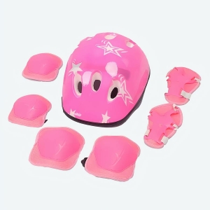 Ensemble de protège-coudes et genouillères pour enfants rose avec un fond blanc