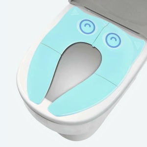 Siège de pot pliable pour bébé de 6 à 36 mois bleu avec un fond blanc