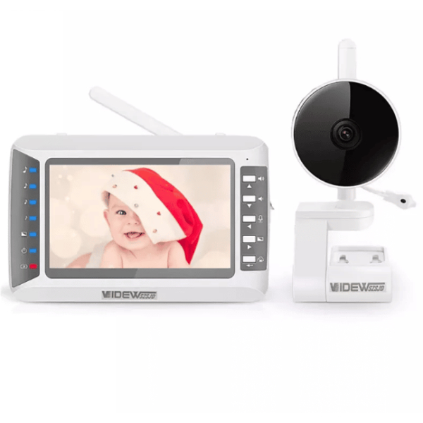 Babyphone vidéo HD 1080P avec un fond blanc
