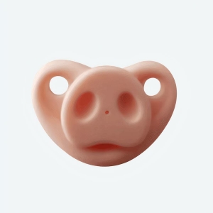 Tétine drôle en silicone en forme de cochon rose pour bébé