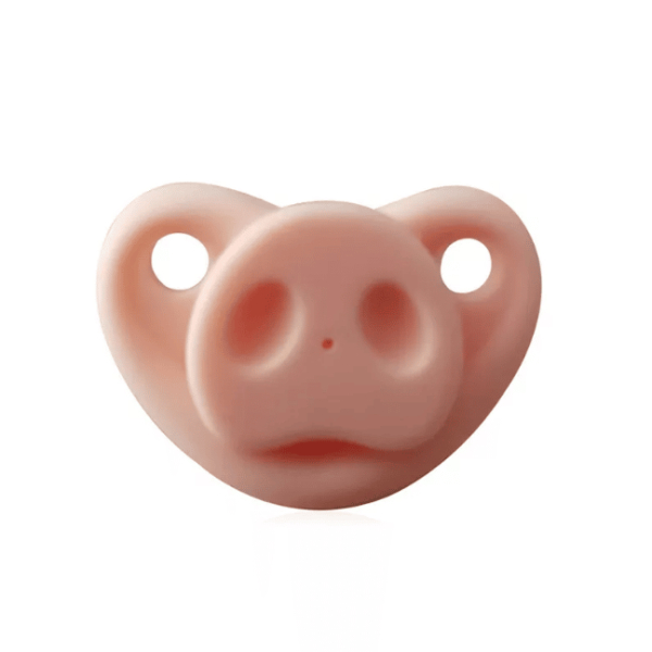 Tétine drôle en silicone en forme de cochon rose pour bébé