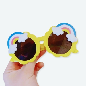 Lunettes de soleil à motif arc-en-ciel jaune pour enfants
