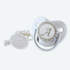 tétine en silicone de qualité alimentaire pour bébé avec motif de la lettre A