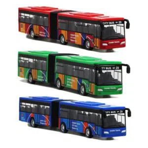 Bus de ville express miniature pour enfants à plusieurs coloris avec un fond blanc