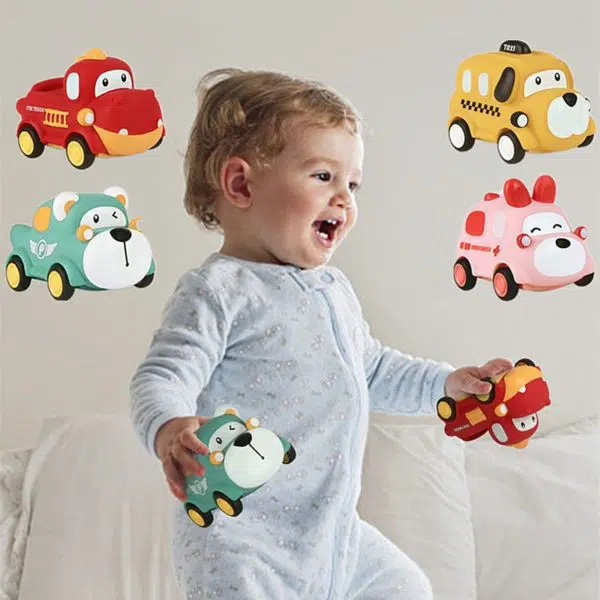 Voiture jouet Montessori en caoutchouc pour enfants – Image 3