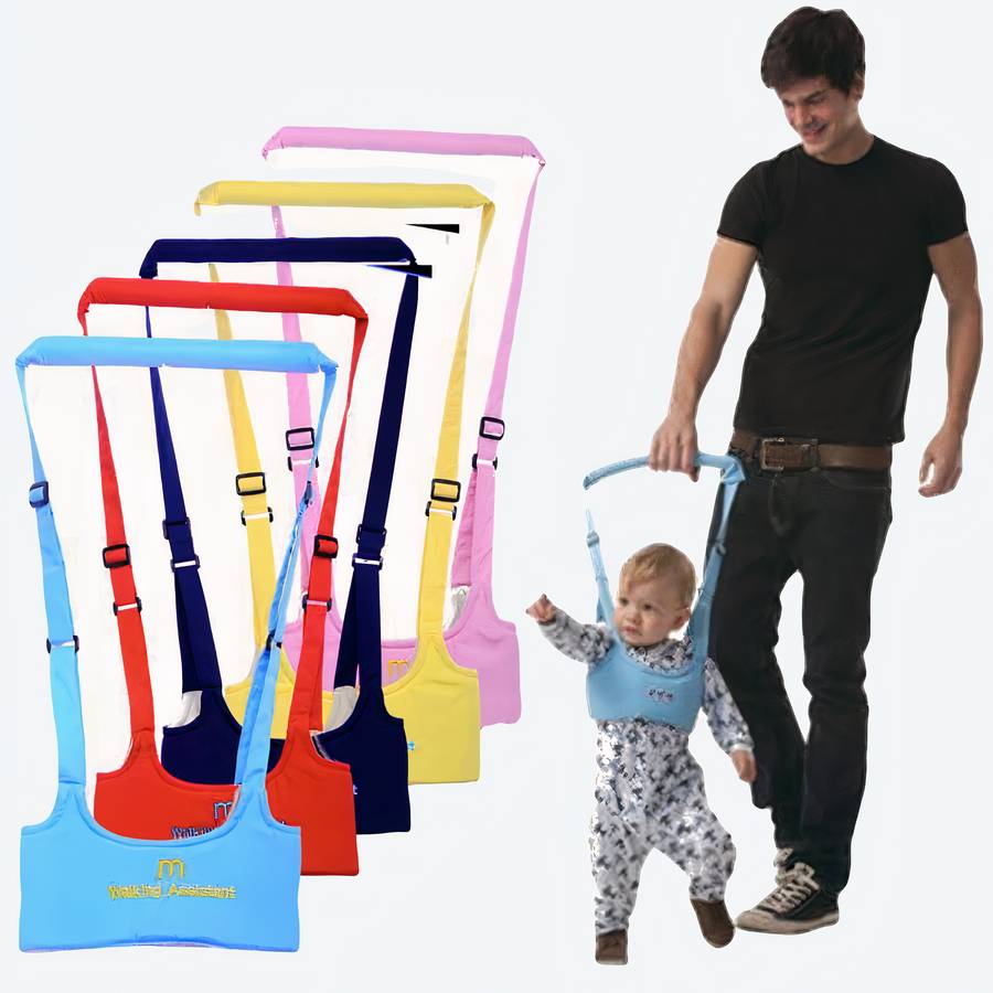 Ceinture porte-bébé avec ailes à plusieurs coloris avec un papa et son bébé qui porte la ceinture