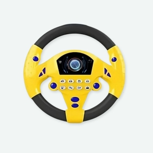Volant de voiture pour enfants jaune et noir.