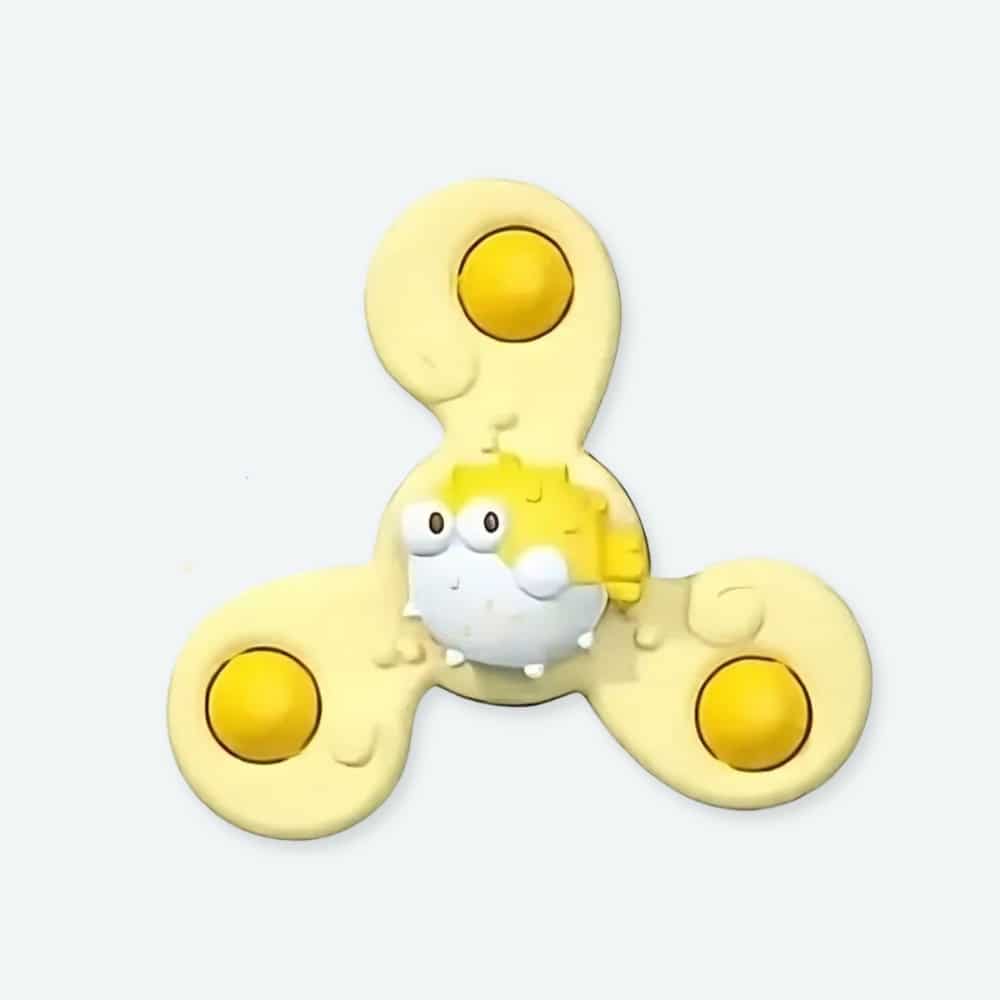 Jouet de bain à motif d’animaux pour bébé, couleur jaune.