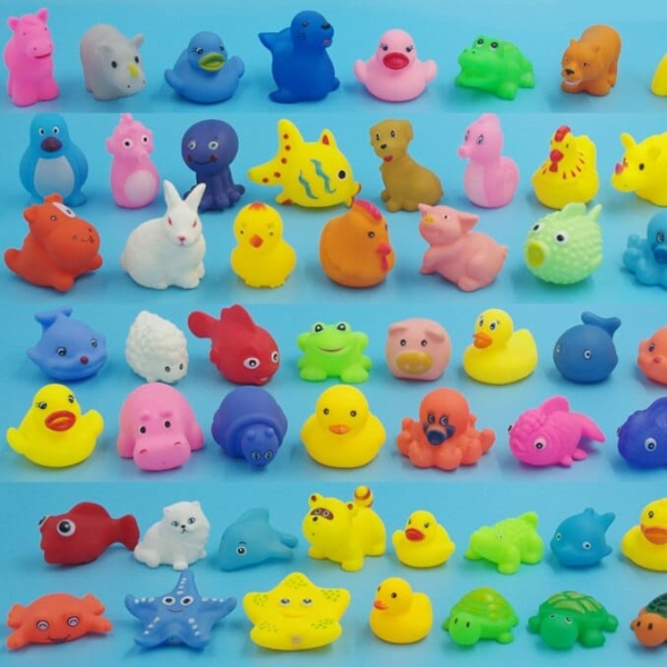 Lot de 10 jouets de bains en forme d'animal pour bébé 41741 qwagcm