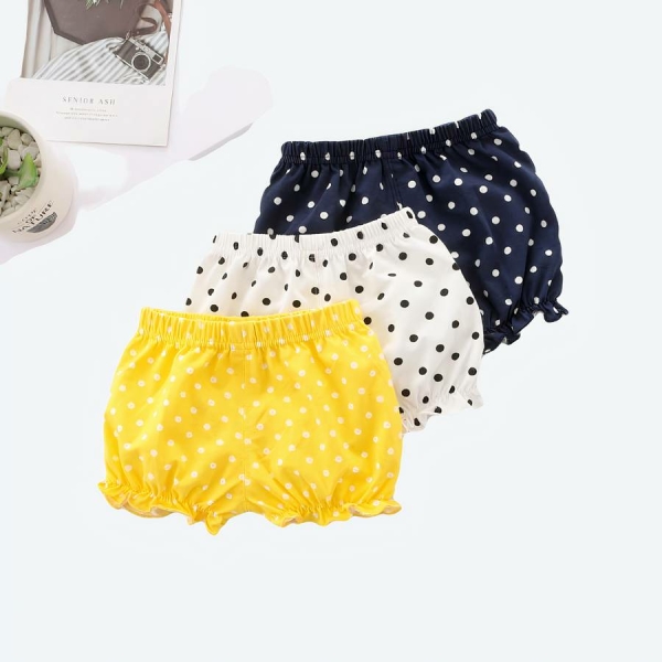 Short bouffant en coton motif pois pour bébé11