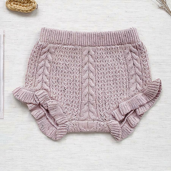 Short tricoté à volants pour bébé – Image 2