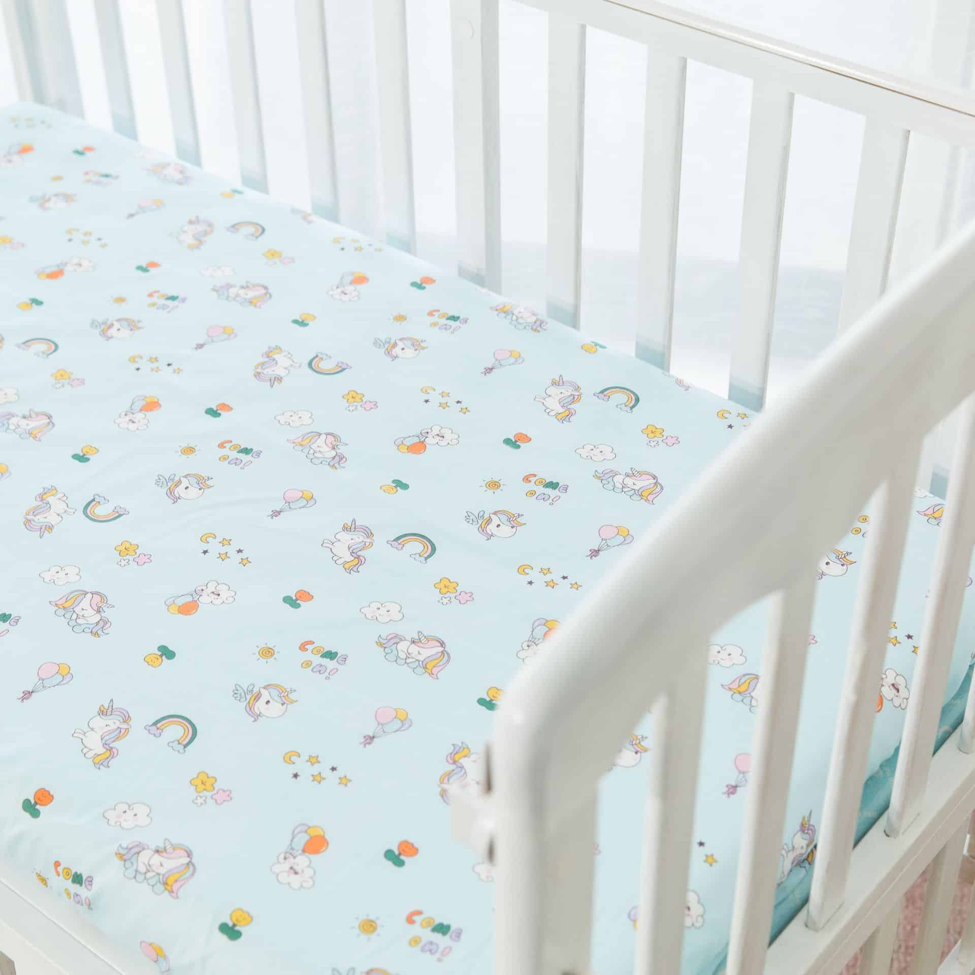 Drap-housse de lit en coton doux à motif animal pour bébé-2