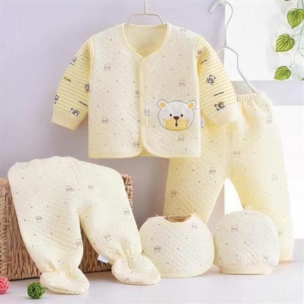 Ensemble vêtement doux en coton motif ours – Image 3