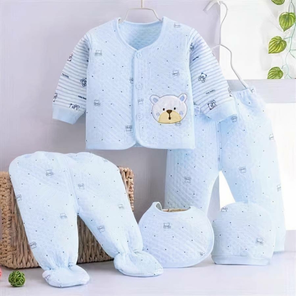 Ensemble vêtement doux en coton motif ours1