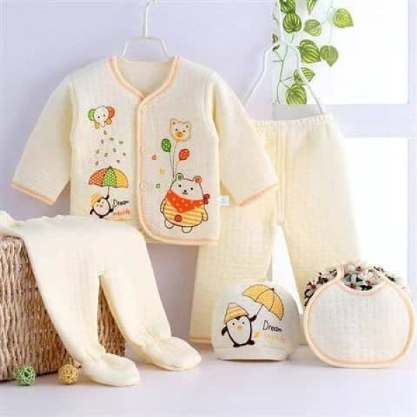 Ensemble vêtement en coton motif ours et pingouin4