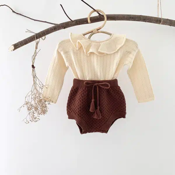 Short tricoté en coton pour bébé – Image 6