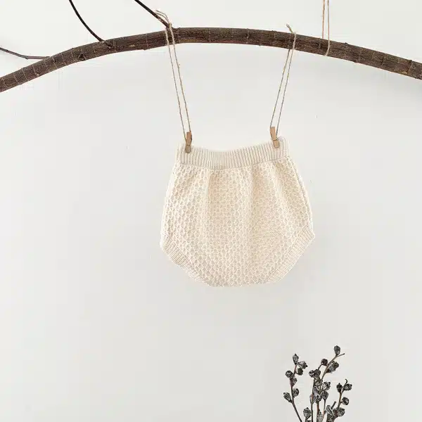 Short tricoté en coton pour bébé – Image 9