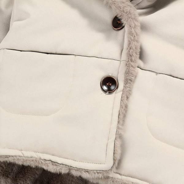 Manteau épais chaud en velours à capuche motif oreille d'ours – Image 7