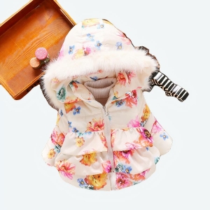 Parka florale avec capuche