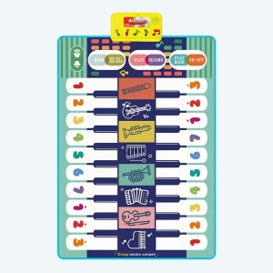 Tapis d'éveil musical bleu pour enfant avec chiffres en couleur