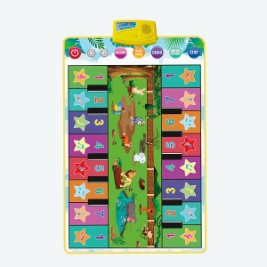 Tapis de jeu d'éveil musical pour enfant avec étoiles et notes de musique