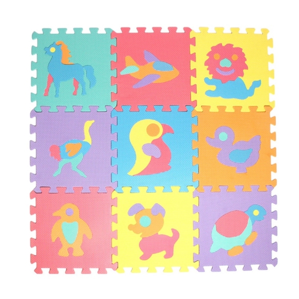 Tapis de motricité en mousse puzzle animaux 10 pièces pour bébé 51501 cs1sk2