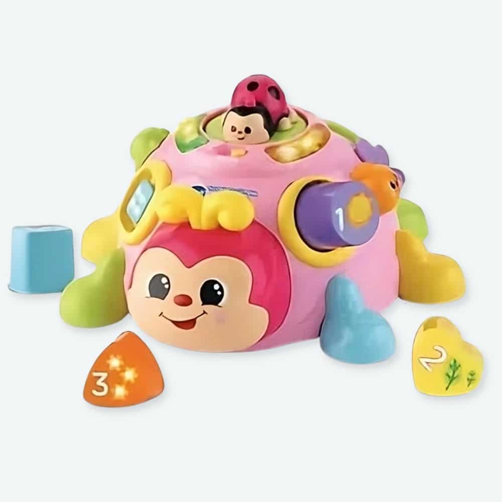 jouet eveil bébé cocinelle des formes a plusieurs motifs.
