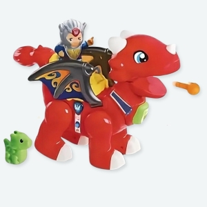 jouet educati bebe william gentil dragon flamme coileur rouge.