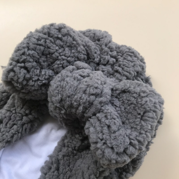 Turban pour bébé d'hiver en tissu épais gris 53878 vccs3g