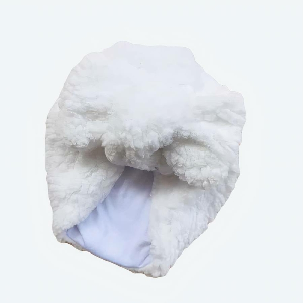 Turban pour bébé d'hiver en tissu épais blanc