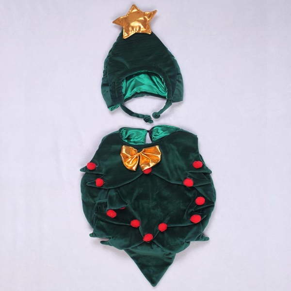 Déguisement bébé de petit sapin de Noël pour bébé avec chapeau – Image 2