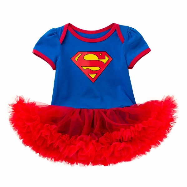 Déguisement bébé Super Man avec body manches courtes et volants – Image 2
