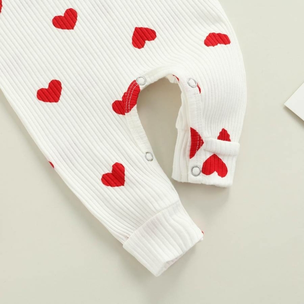 Barboteuse à manches longues imprimé coeur pour bébé – Image 6