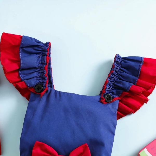 Déguisement bébé robe de Blanche Neige avec serre-tête gros nœud rouge – Image 3