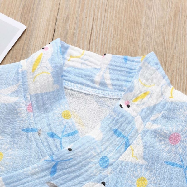Tenue d'été style kimono à manches courtes motif lapin pour bébé – Image 3