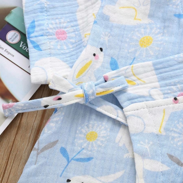 Tenue d'été style kimono à manches courtes motif lapin pour bébé – Image 4