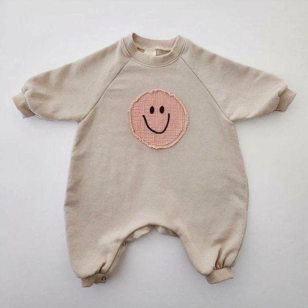Barboteuse à manches longues style sweat pour bébé – Image 4