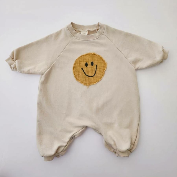 Barboteuse à manches longues style sweat pour bébé – Image 3