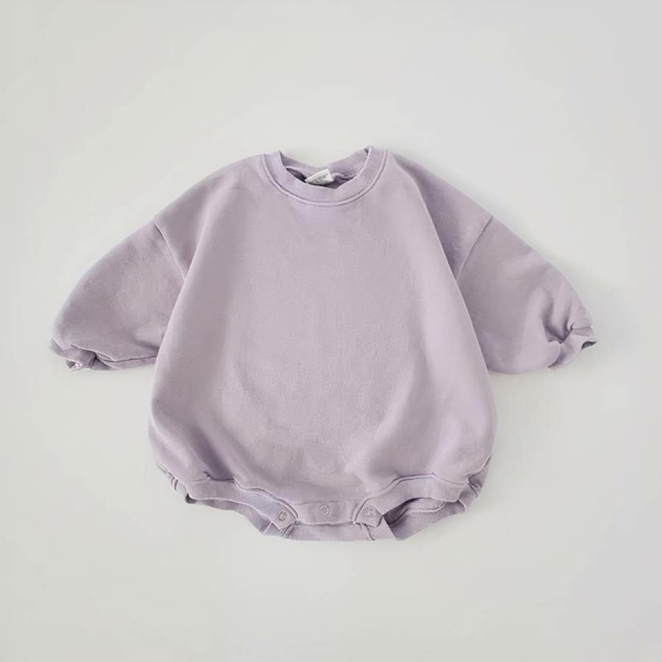 Barboteuse courte style sweat pour bébé – Image 2