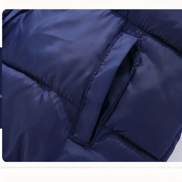 Doudoune bébé garçon bleue foncée rembourrée avec velours intérieur – Image 3