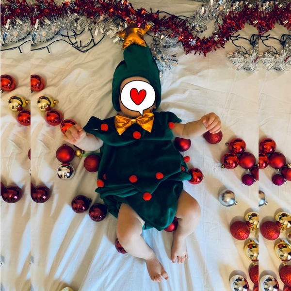 Déguisement bébé de petit sapin de Noël pour bébé avec chapeau – Image 3