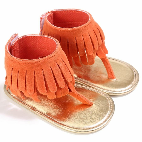 Sandales plates à franges pour bébé – Image 6