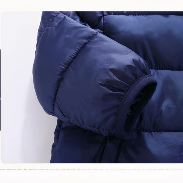 Doudoune bébé garçon bleue foncée rembourrée avec velours intérieur – Image 2