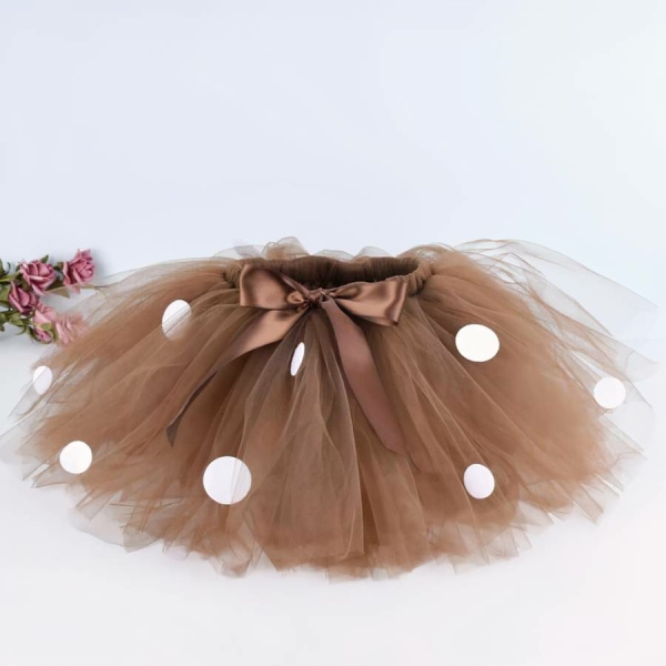 Déguisement bébé jupe en tulle marron avec serre-tête bois de cerf – Image 3