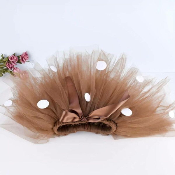 Déguisement bébé jupe en tulle marron avec serre-tête bois de cerf – Image 4