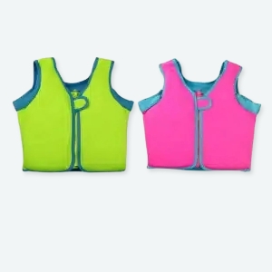 Deux gilets de natation rose et vert pour enfants